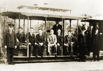 Officials at the closure of the Clifton Hill cable line (1940)