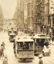 Cable trams in Collins Street Melbourne, c. 1910