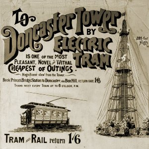 Advertising poster for Box Hill-Doncaster tramway, circa 1892-1896. TMSV collection.