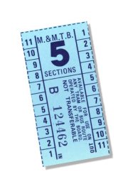 M&MTB ticket, 5 sections. Russell Jones collection
