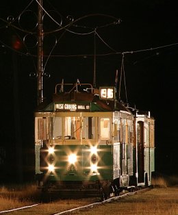 SW2 644 at Trams in the Twilight, Bylands, 25 February 2006.  Photograph courtesy Chris Gordon.