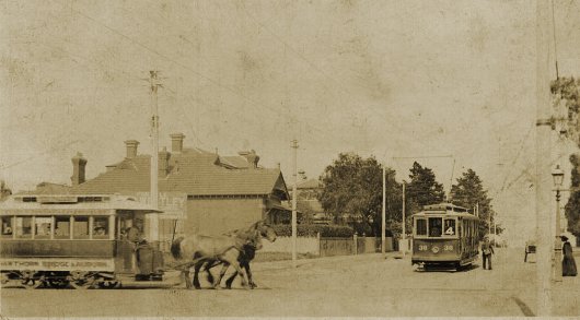 <click to enlarge> View of Glenferrie & Riversdale Roads in 1913-14. Photograph from the collection of Richard Adderson